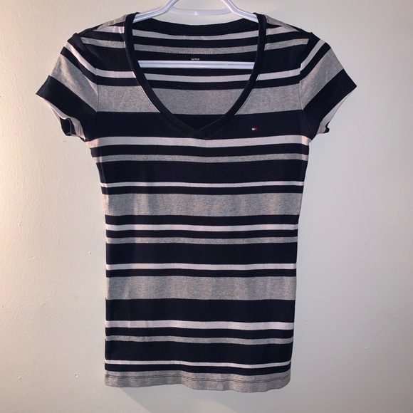Tommy Hilfiger | Multi-Stripe V-neck T-Shirt - Picture 1 of 6